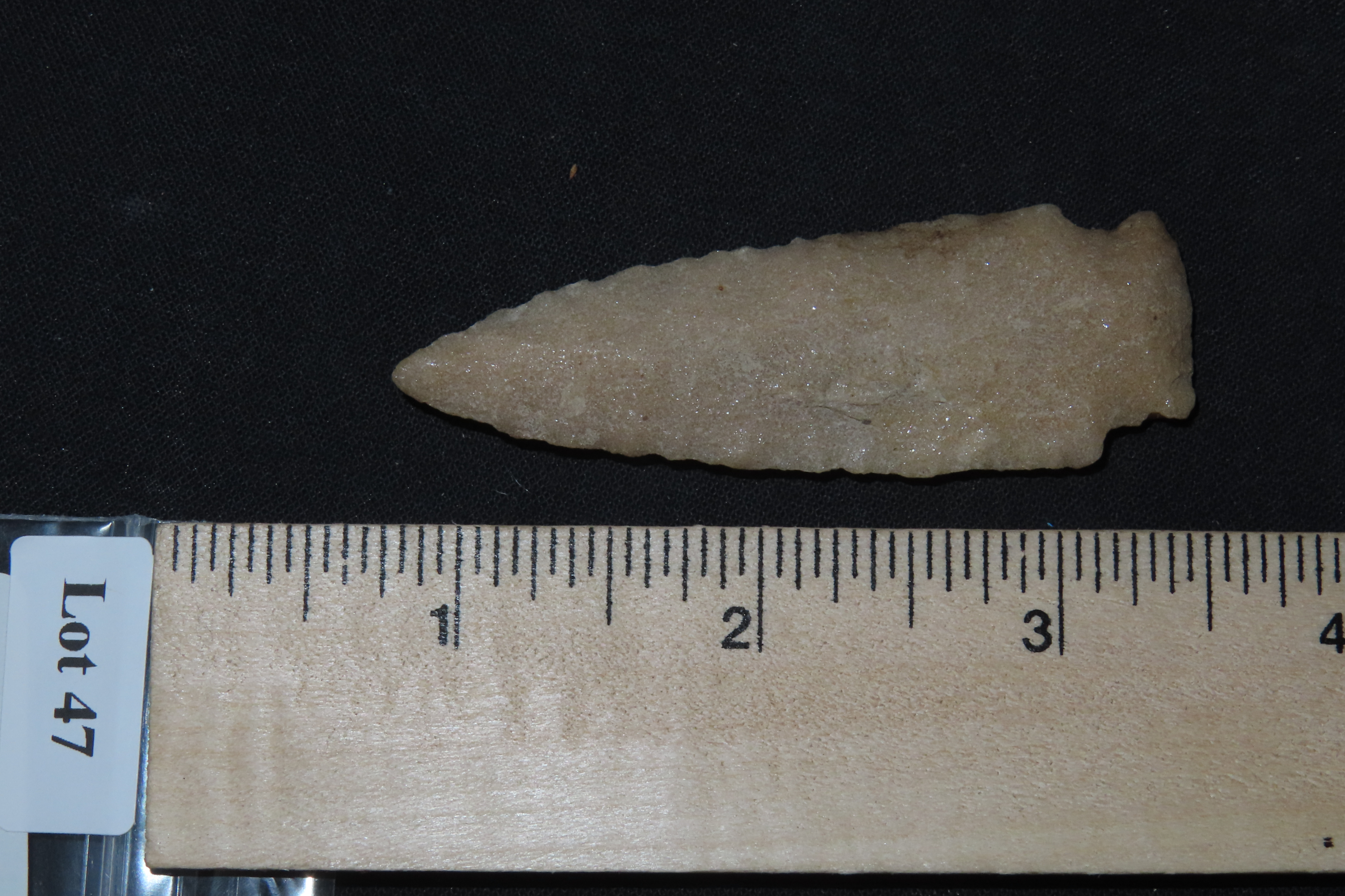 3 3/4" Hixton Quartz Archaic Point, Central Wisconsin
