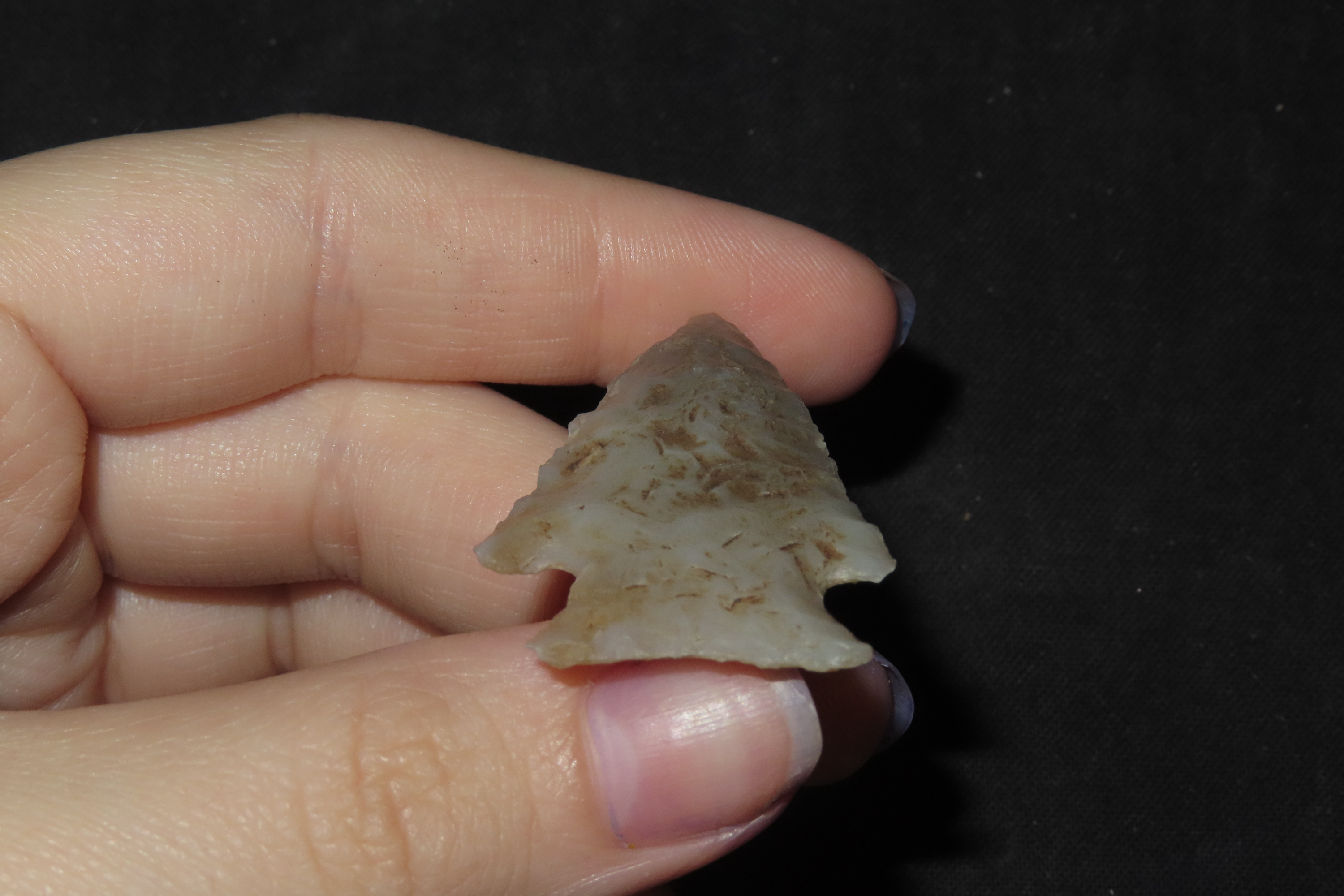 1 3/4" Corner Notch, Chalcedony Agate, North Dakota