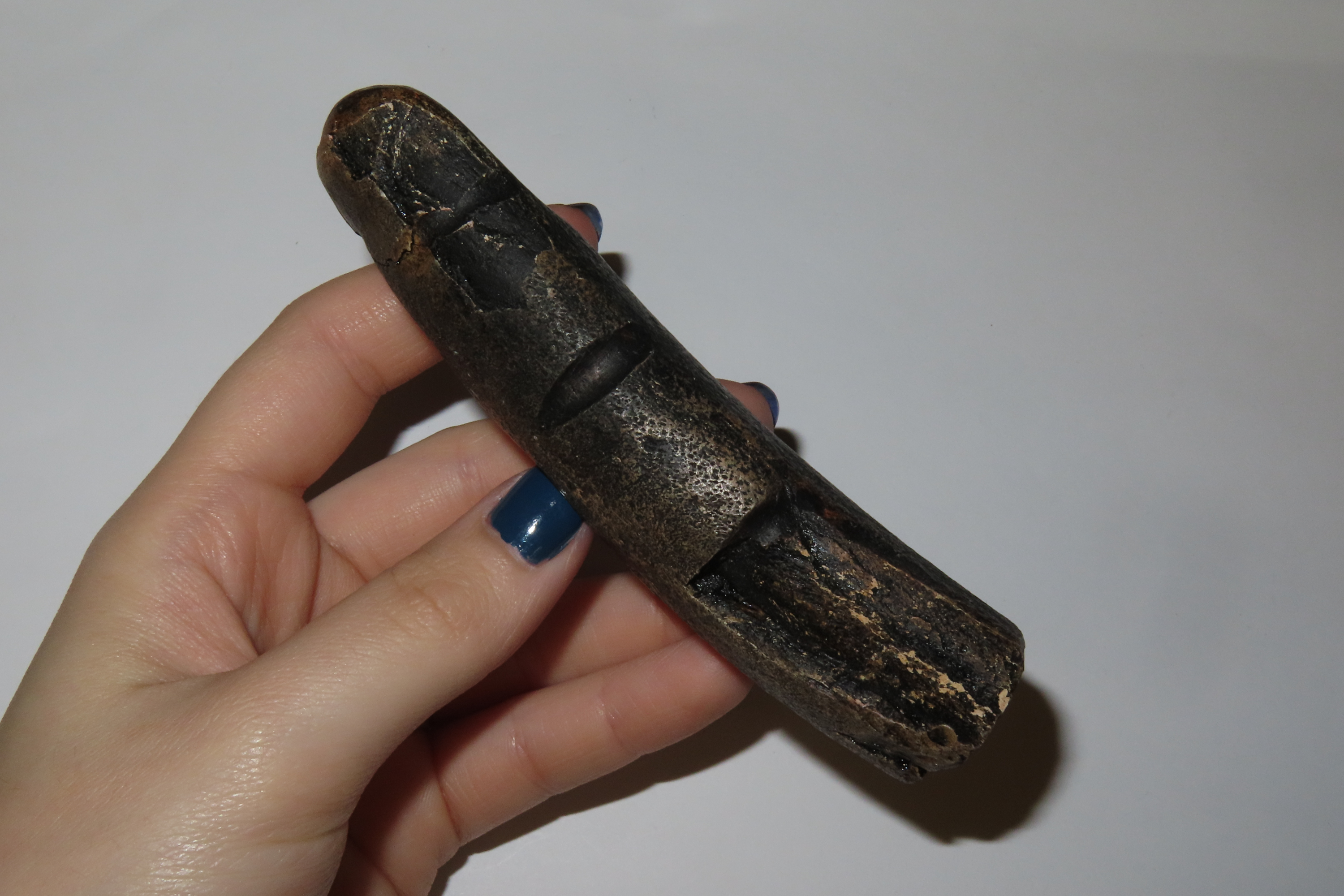 4 1/2" Fossilized Walrus Tusk Eskimo / Inuit Tool / Pendant, Alaska