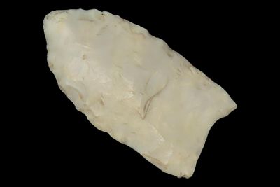 1 1/4" Fluted Clovis or Folsom, Jersey Co., Illinois, Ex. Charles Wesley Collection