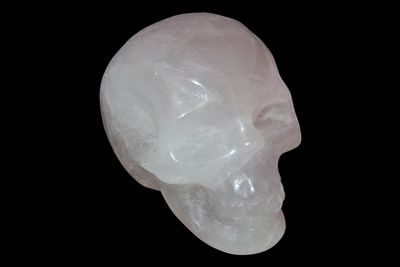1 3/4" x 1 3/8" Rose Quartz Stone Skull