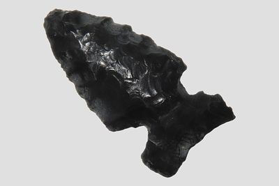1 3/8" Northern Side Notch, Quality Obsidian, Oregon, Ex. Denis Burger