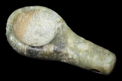 1 1/8" Pre-Columbian Coca Spoon Pendant, Jade, Peru