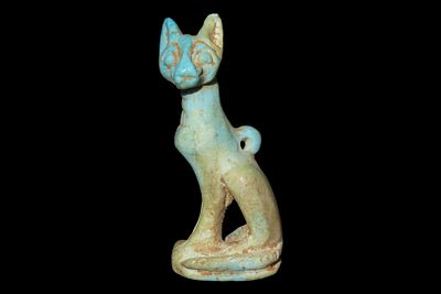 1 1/2" Ancient Egyptian Pendant / Amulet of the Goddess Bastet, New Kingdom / Late Period 