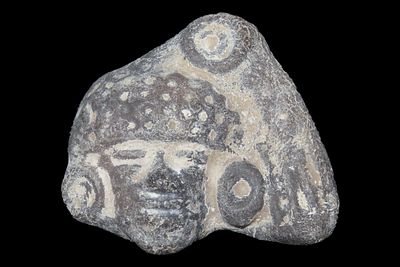 1 3/4" Pre-Columbian Human Effigy Pottery Head Fragment