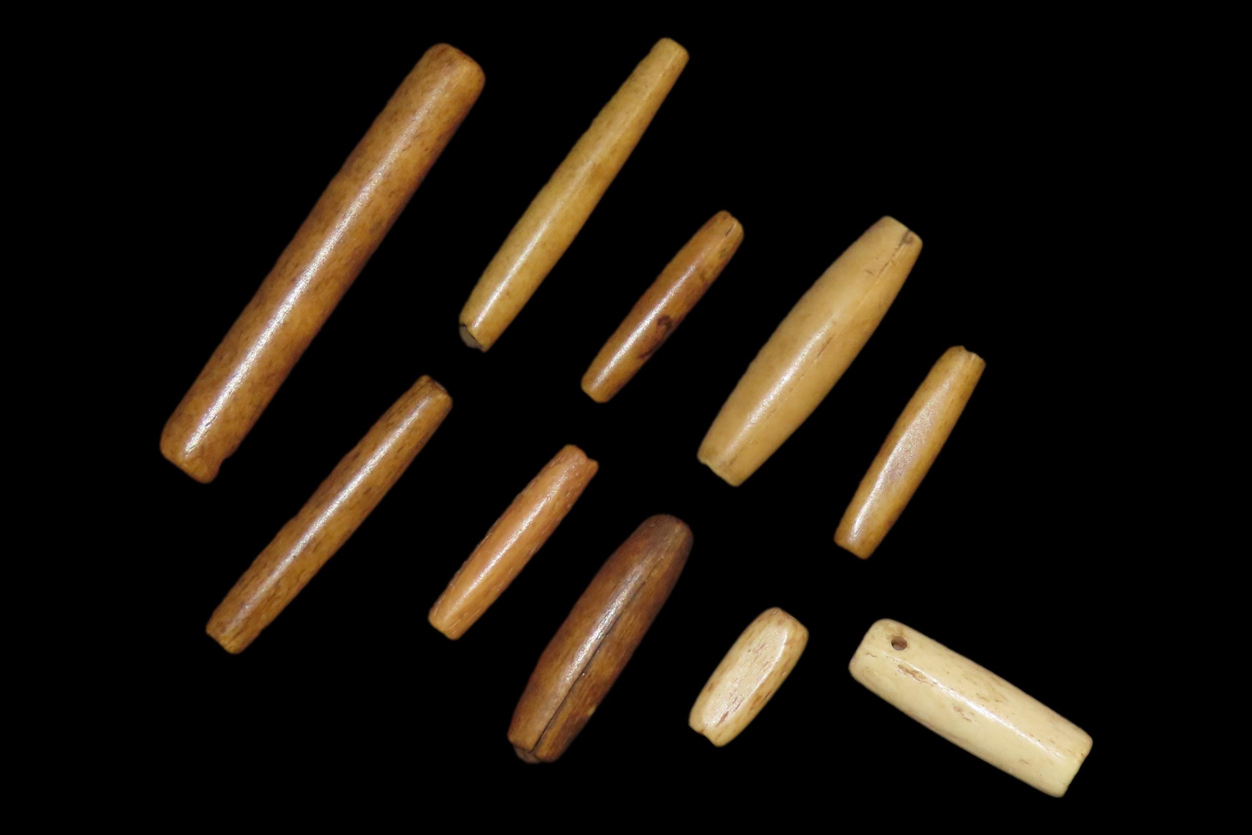 Lot of Drilled Hair Pipe Bone Beads, Dakotas