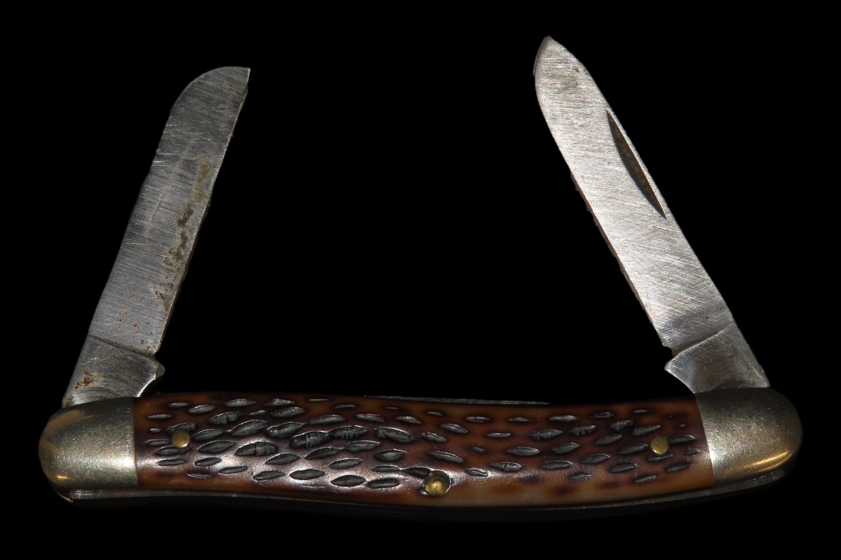 Vintage Schrade Three-Blade Pocket Knife, Made in USA