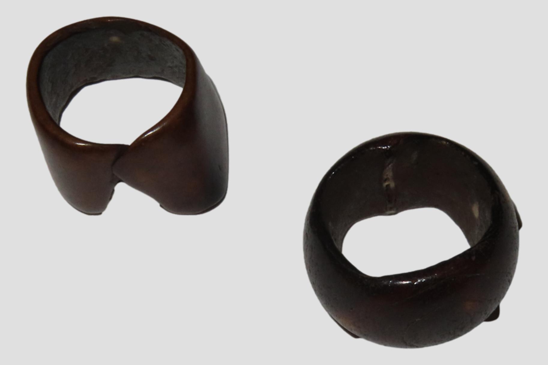 Pair of Pre-Columbian Bone Rings or Beads, Mexico