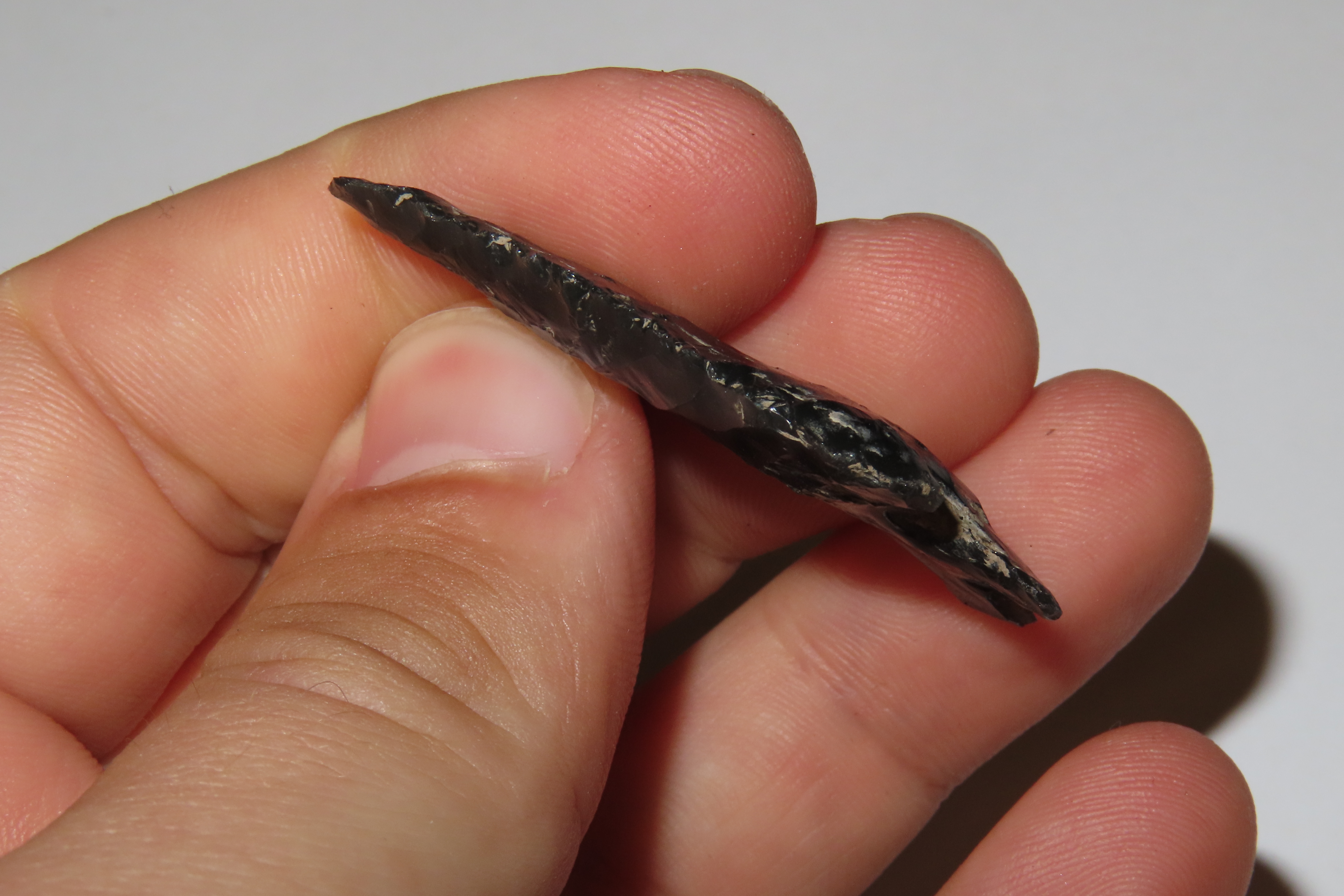 Obsidian Bifurcated Base Bird Point, Oregon