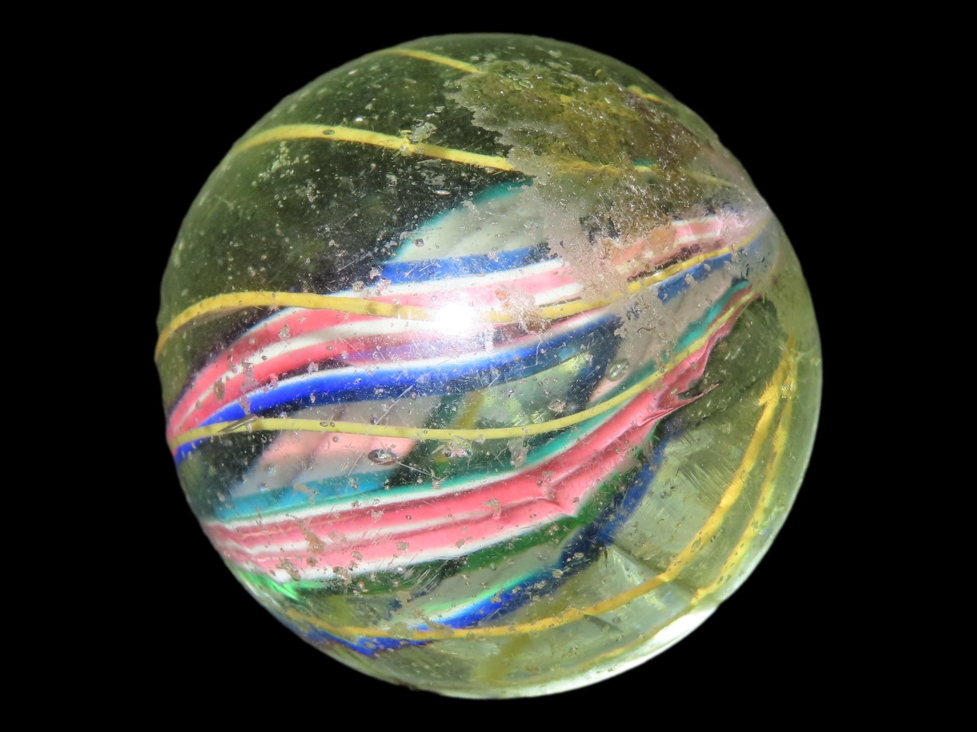 1 5/8" Huge Antique German Swirl Handmade Marble, Nice Large Example