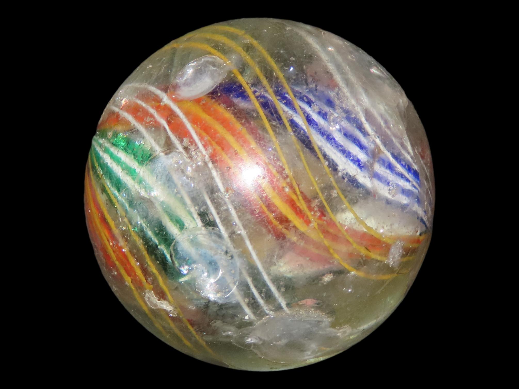 1 3/4" Huge Antique German Swirl Handmade Marble, Nice Large Example
