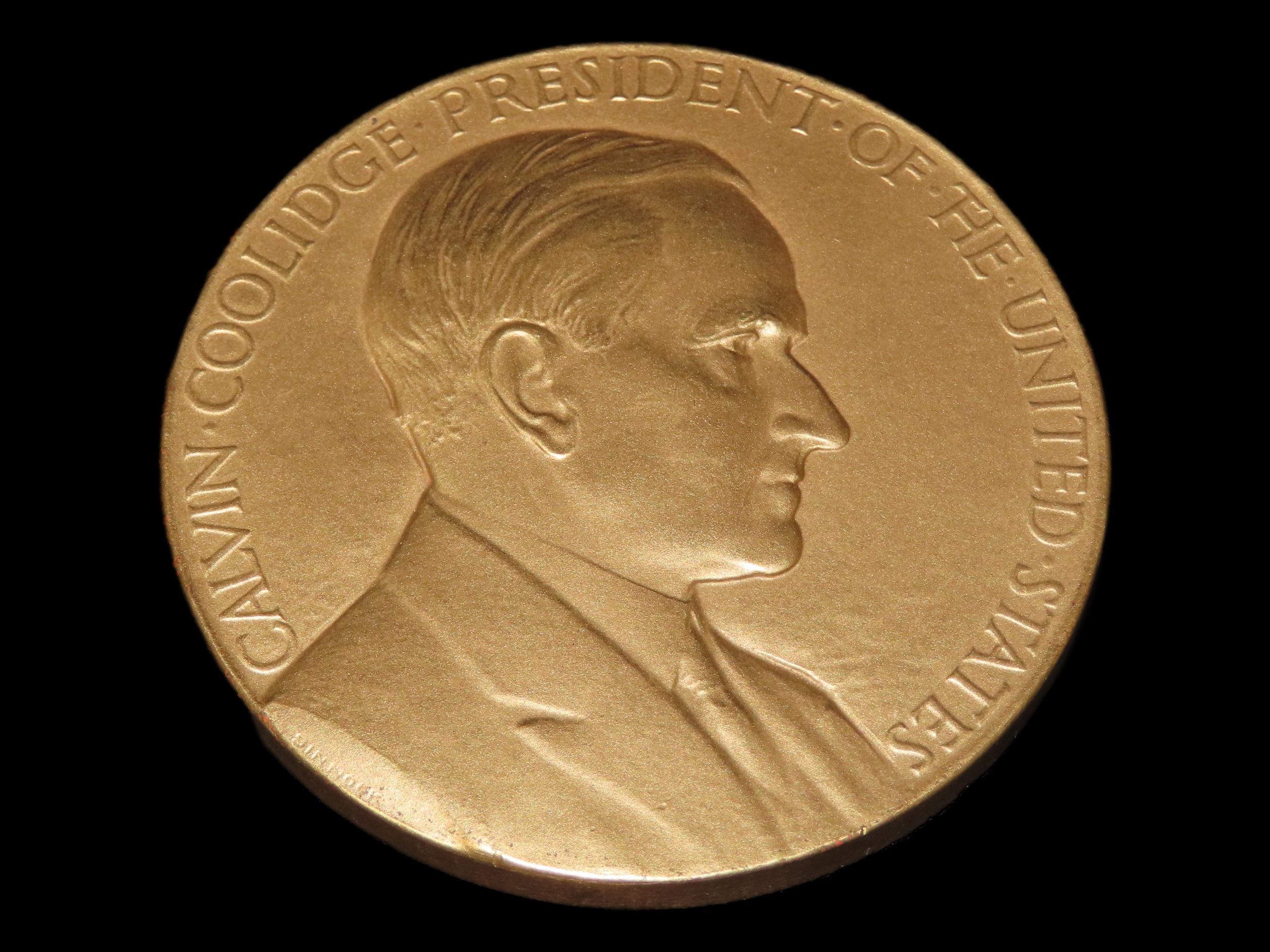 3" Vintage Calvin Coolidge Indian Peace Medal