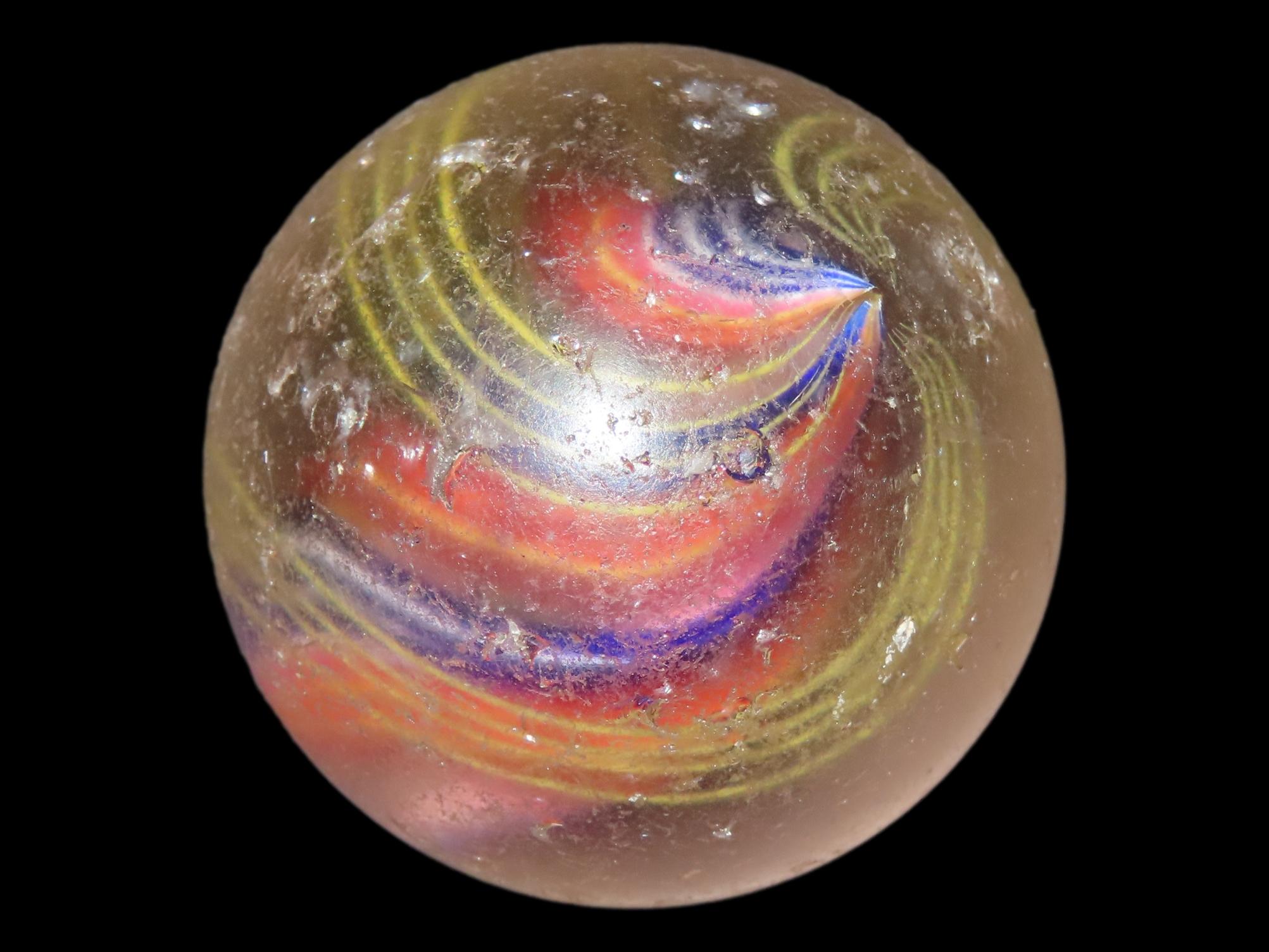 1 7/8" Huge Antique German Swirl Handmade Marble, Nice Large Example