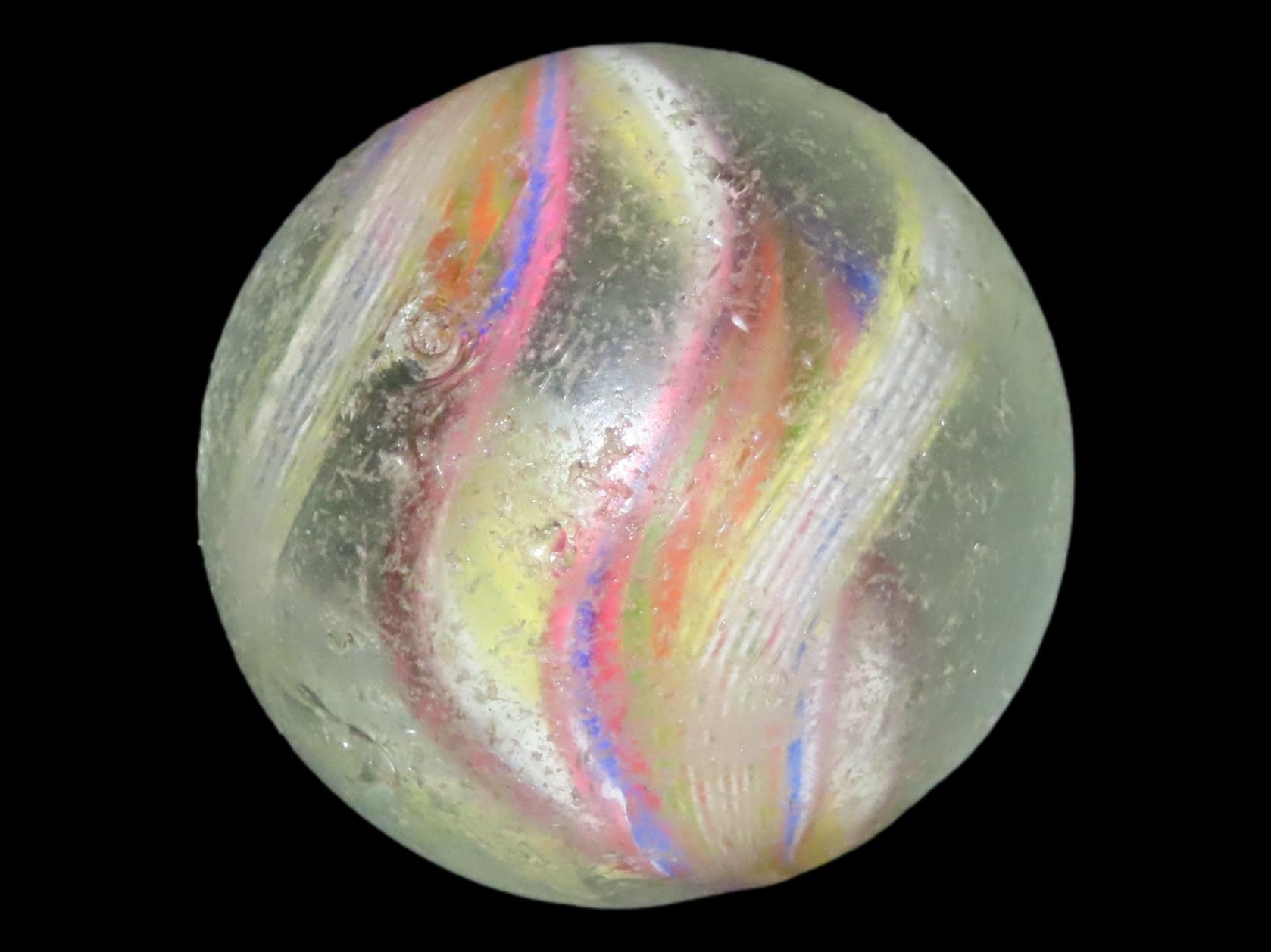 1 7/8" Huge Antique German Swirl Handmade Marble, Nice Large Example