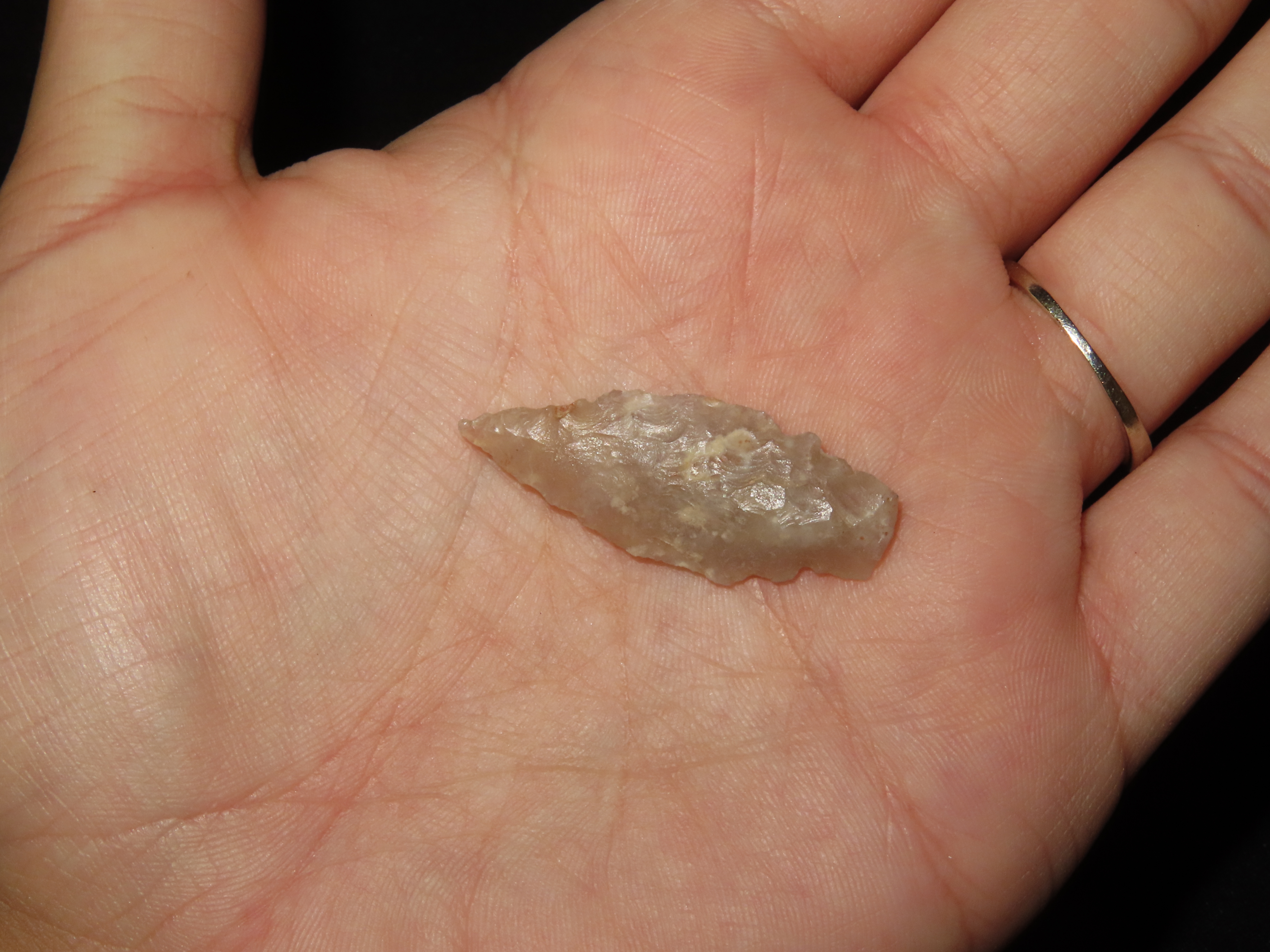 Double-Notch Bird Point / Arrowhead, Translucent Agate, New Mexico