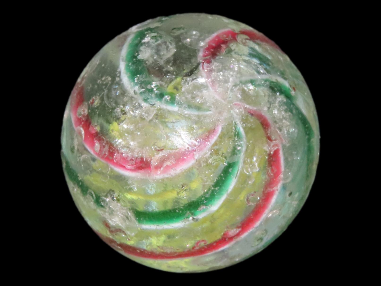 1 1/2" Huge Antique German Swirl Handmade Marble, Nice Large Example