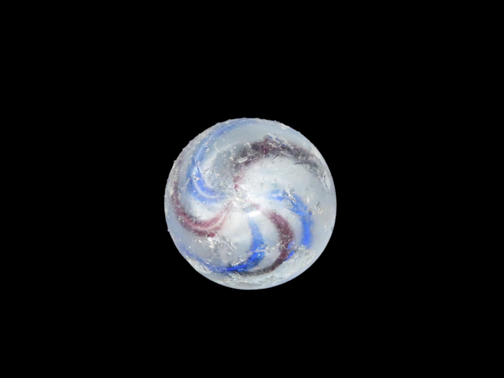 7/8" Huge Antique German Swirl Handmade Marble, Nice Large Example
