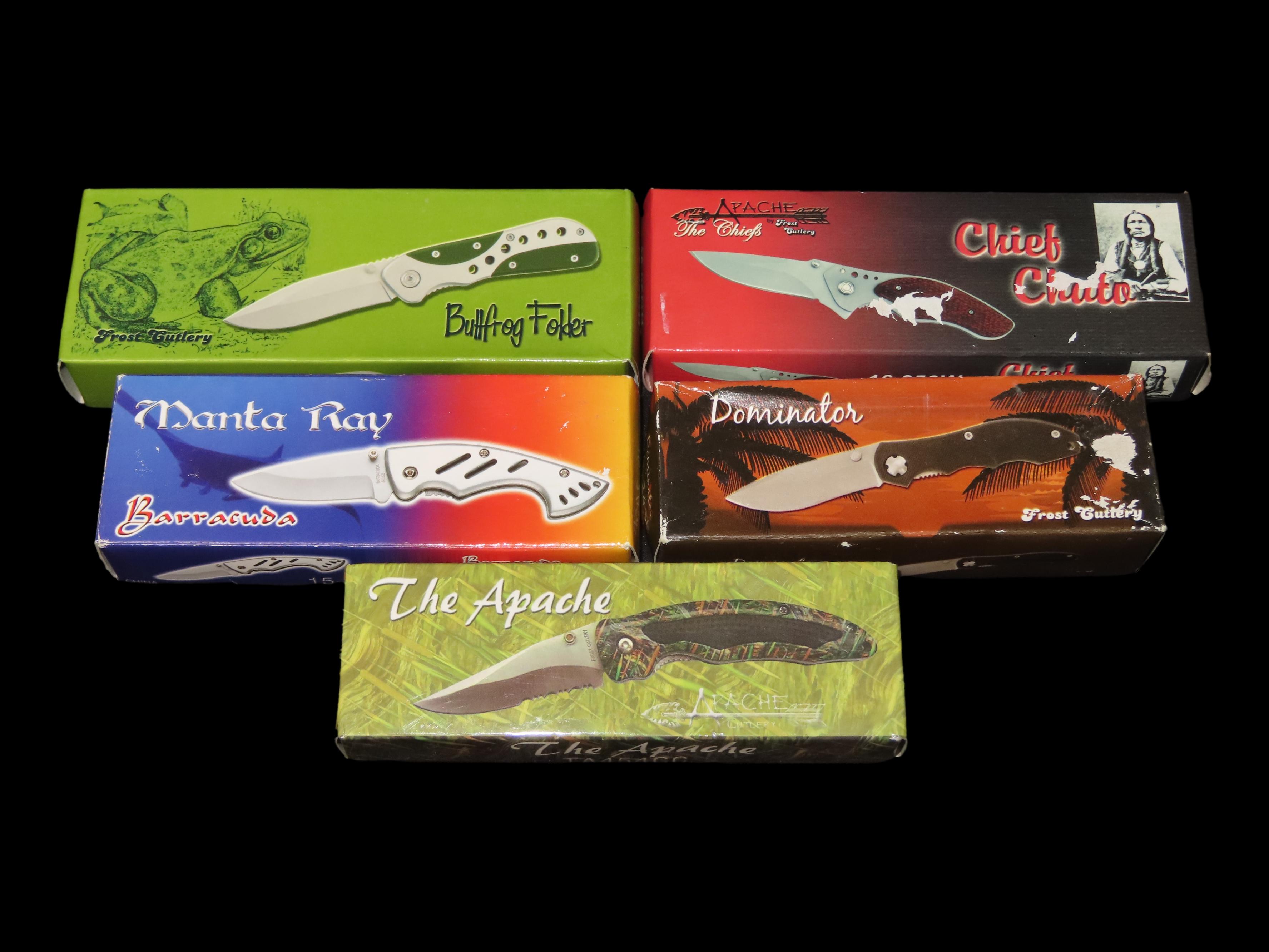 Brand New Pocket Knife Lot, All New in Box, Frost Cutlery