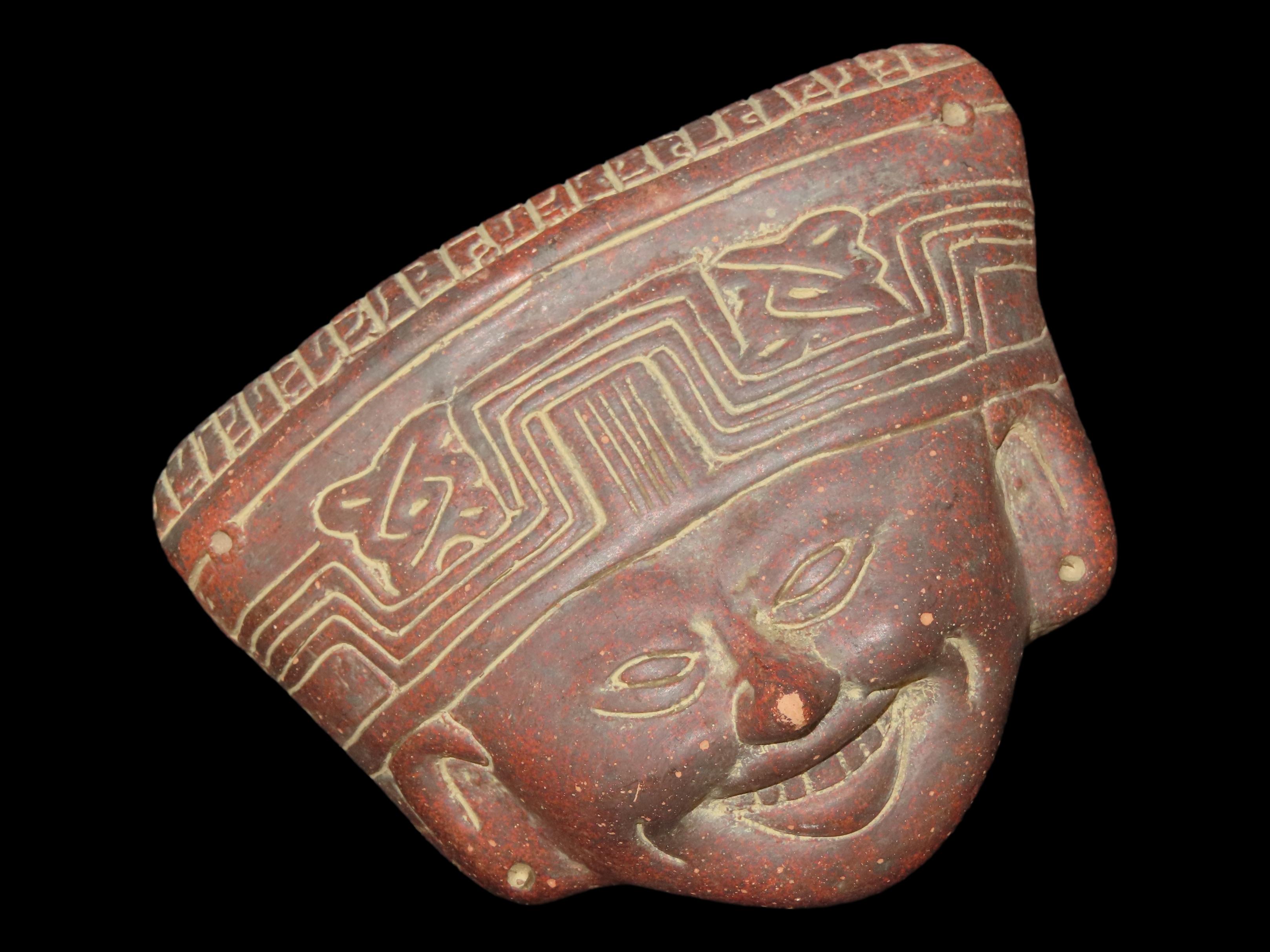 Pre-Columbian-Style Aztec Human Effigy Mask