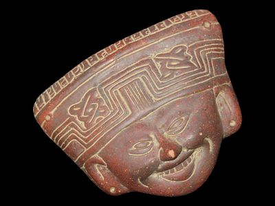 Pre-Columbian-Style Aztec Human Effigy Mask