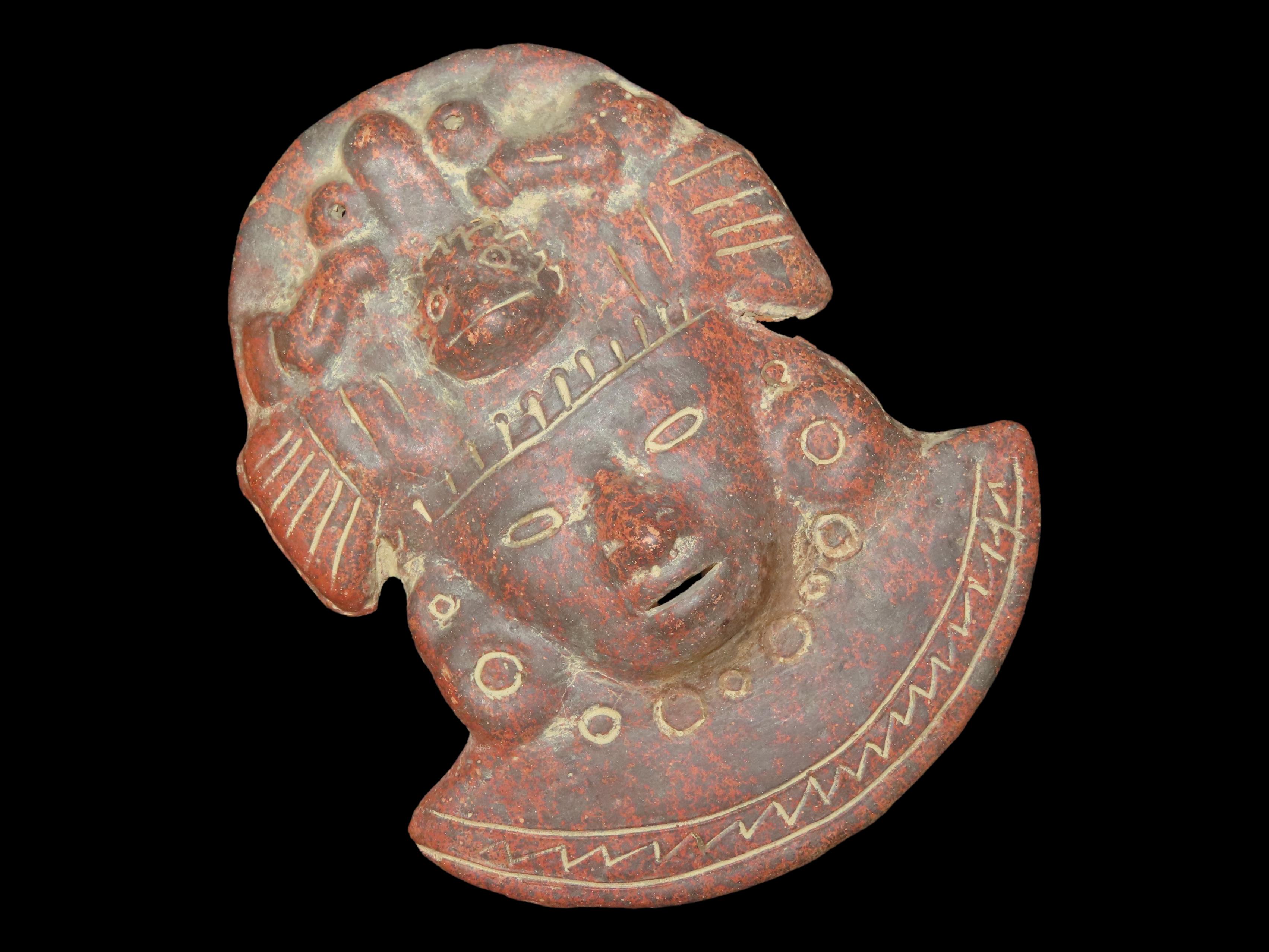 Pre-Columbian-Style Aztec Human Effigy Mask