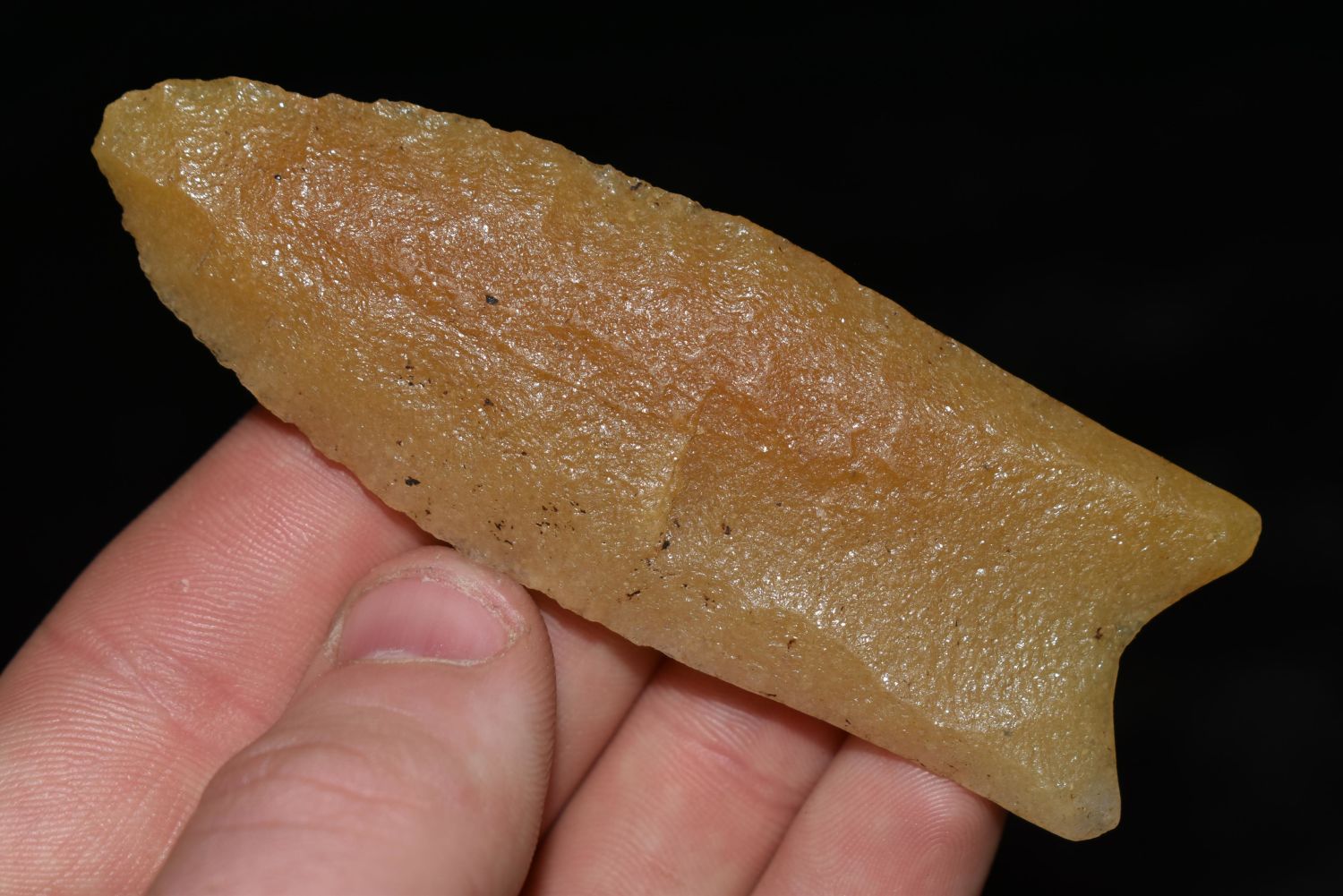 Lot 232A PHENOMENAL HIXTON SUGAR QUARTZ CLOVIS, DICKEY COA, Heartland Artifact Auctions