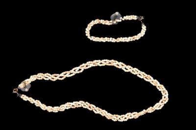 Matched Native American Choker and Bracelet Set. A matched Native American choker necklace and 