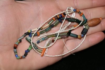 18" Necklace of Roman and Indus Valley Beads. A strand of assorted ancient Roman and Indus 