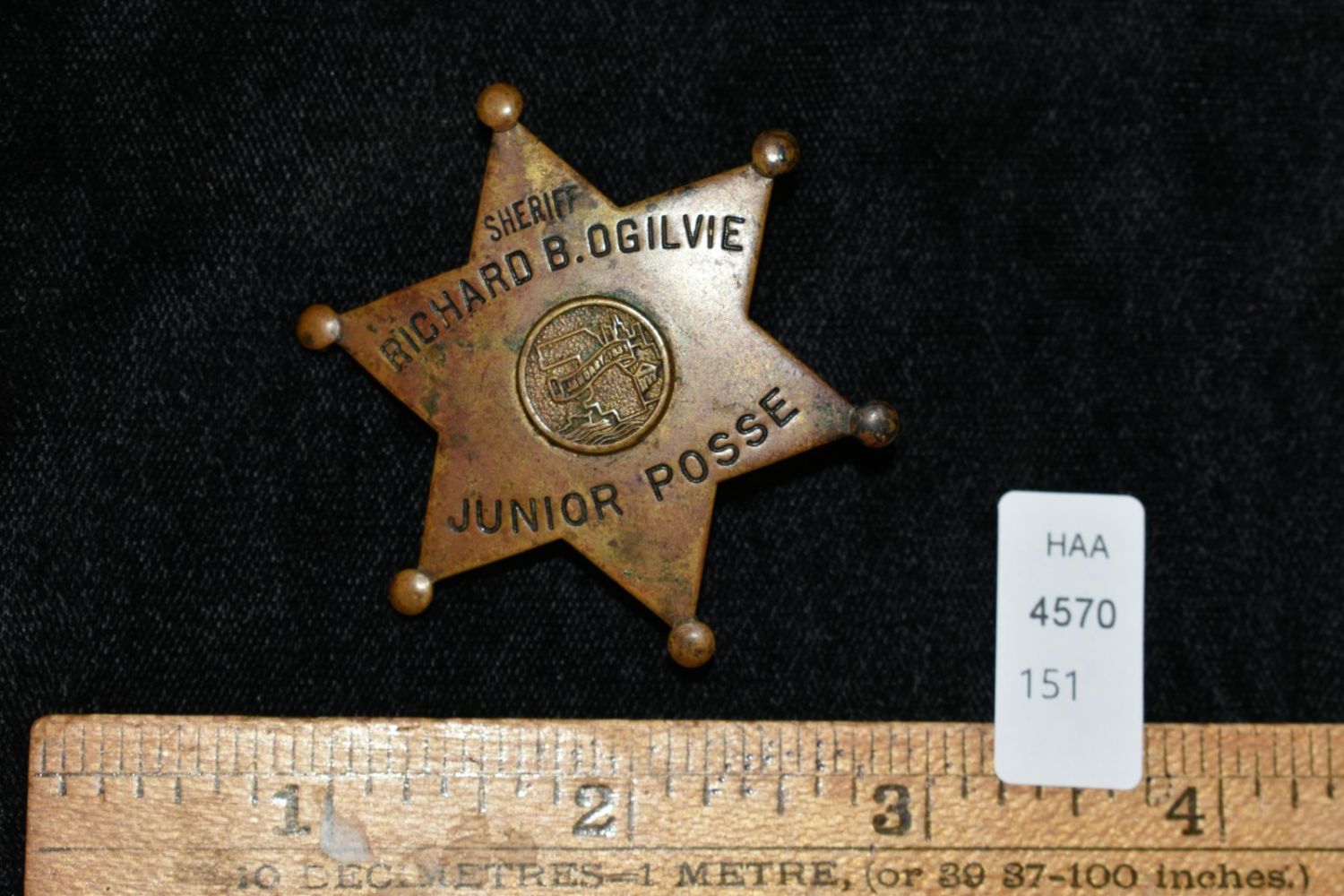 Lot 151 Vintage Sheriff Richard B Ogilvie Jr Posse Badge Heartland