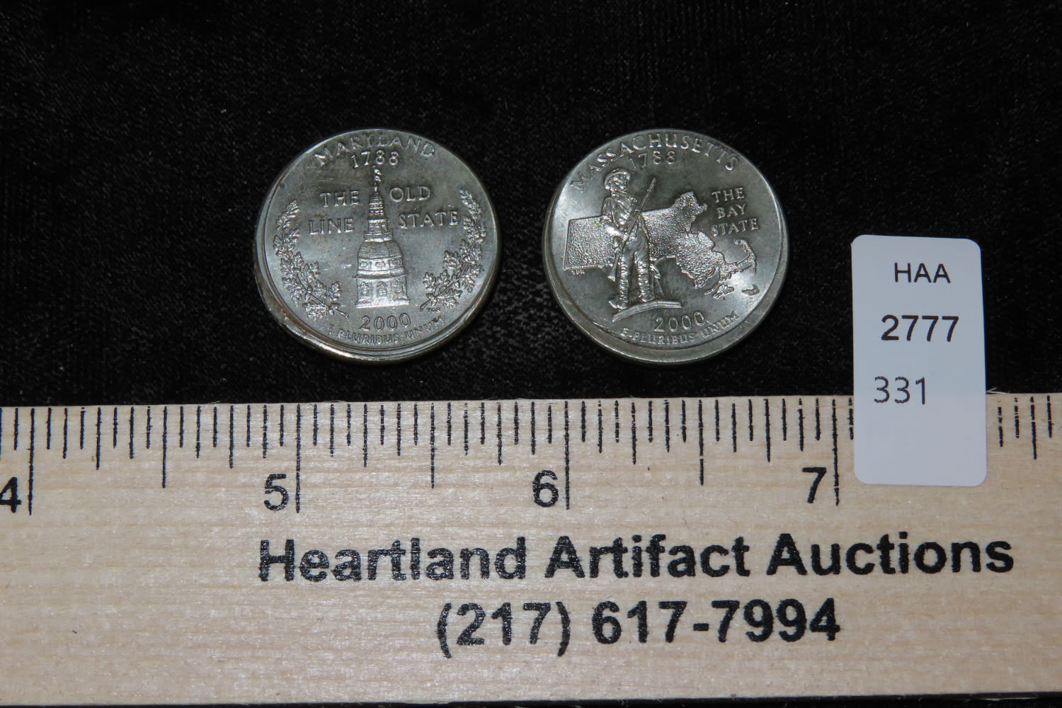 Lot 331 2x 2000 quarters misprint coins Heartland Artifact Auctions