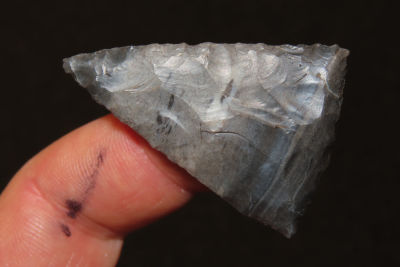 1 5/8" very colorful triangle , Collection of Roger Doetman, Effingham, Illinois