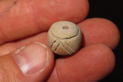 pre-Columbian pottery bead Collection of Ralph Kempf, Southeast Iowa