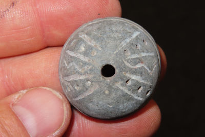 pre-Columbian pottery bead Collection of Ralph Kempf, Southeast Iowa