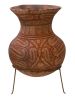 A LARGE DECORATED POTTERY VESSEL, PROBABLY THAI, CA. 300 BC - AD 200. A pottery vessel with Image - 1