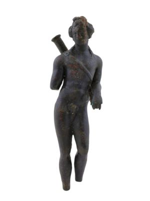 A ROMAN BRONZE FIGURINE OF APOLLO, CA. 1ST OR 2ND CENTURY AD. A small figurine depicting the