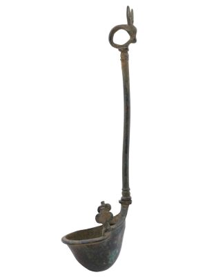 A MIDDLEASTERN BRONZE LADLE WITH ANTELOPE, CA. 6TH CENTURY BC. A bronze ladle possibly deriving