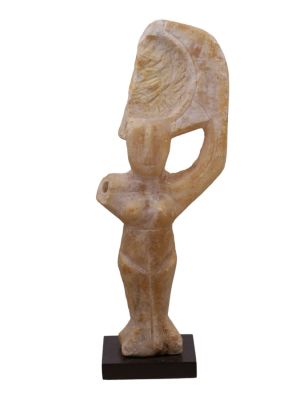 AN ARABIA FELIX STONE MIRROR HANDLE, CA. 500-100 BC. This mirror handle is from Arabia Felix, a