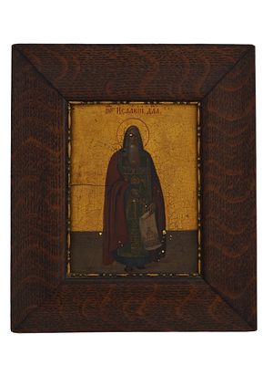 A RUSSIAN ORTHODOX ICON OF ST. ISAAC OF DALMATIA, 19TH C. Tempera on wood Russian Orthodox icon 