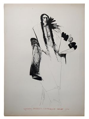 A LEONARD BASKIN, AMERICAN, SIGNED LITHOGRAPH PRINT "QUANAH PARKER COMANCHE," 1974. Leonard 