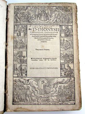1533 BIBLE COMMENTARY BY DENIS THE CARTHUSIAN ANTIQUE VELLUM BOUND FOLIO. Epistolarum ac 