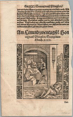 1550 ENGRAVING ANTIQUE FROM JUSTIN GOBLER DER RECHTEN SPIEGEL LAW BOOK SCARCE. WOODCUT ENGRAVING 