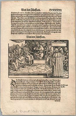 1550 ENGRAVING ANTIQUE FROM JUSTINUS GOBLER DER RECHTEN SPIEGEL LAW BOOK RARE. WOODCUT ENGRAVING 