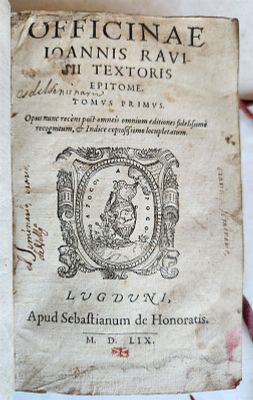 1559 OFFICINA BY RAVISIUS TEXTOR ANTIQUE VELLUM BOUND 16TH CENTURY DICTIONARY. Officinae Ioannis 