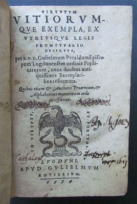 1574 BIBLE OF THE POOR NICOLAS DE HANAPPES ANTIQUE VIRTUTUM VITIORUM QUE EXEMPLA. Nicolas de 