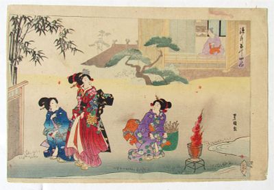 A JAPANESE WOODBLOCK PRINT BY UTAGAWA KUNISADA, 1851. Artist: Utagawa Kunisada 