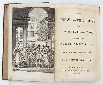 1773 THE NEW BATH GUIDE ANTIQUE POETRY IN ENGLISH BY CHRISTOPHER ANSTEY. The new Bath guide 
or 