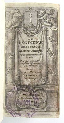 1633 DE LEODENSI RESPUBLICA ANTIQUE BY MARCUS BOXHORN. De Leodiensi Repsublica 
by Marcus 