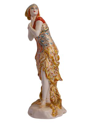 A SOVIET PORCELAIN FIGURE OF TAMARA KARSAVINA, STATE PORCELAIN FACTORY, PETROGRAD, 1922. This is