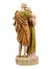 A ROYAL DUX BOHEMIA PAINTED PORCELAIN SCULPTURE OF A COUPLE, EARLY 20TH CEN. A beautiful Image - 3