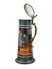 A LARGE GERMAN METTLACH CERAMIC STEIN, BOWLERS AT PLAY, FORM 2956, 1907. A large German stein Image - 3